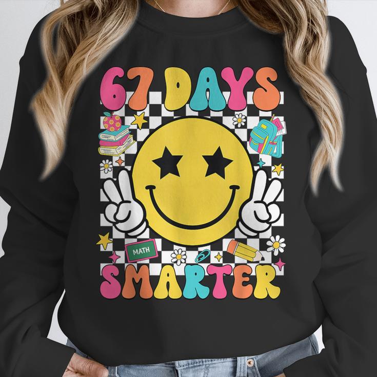 67th Day Of School Shirt 67 Days Smarter Teacher Boy Girls Women Crewneck Sweatshirt, funny design