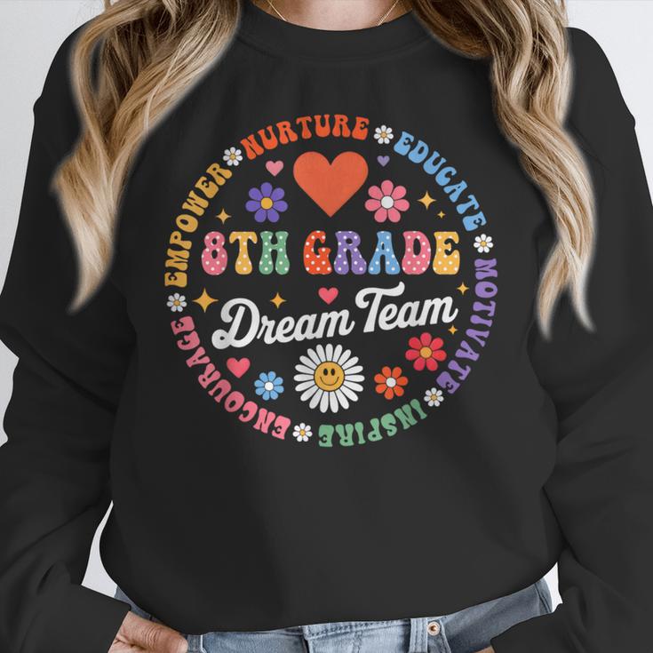 8th Grade Dream Team Eighth Grade Teacher Kid Back To School Women Crewneck Sweatshirt, funny design