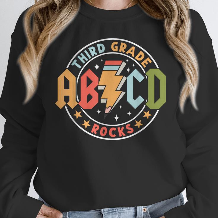 ABCD 3rd Grade Rocks Pencil Lightning Teachers Rock Boys Women Crewneck Sweatshirt, funny design ABCD 3rd Grade Rocks Pencil Lightning Teachers Rock Boys Women Crewneck Sweatshirt, funny design