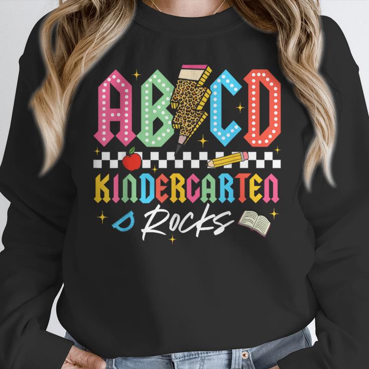 ABCD Kindergarten Rocks Pencil Lightning Teachers Rock Boys Women Crewneck Sweatshirt, funny design
