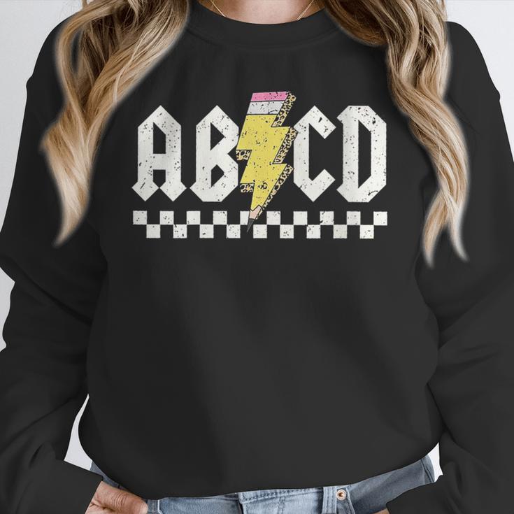 ABCD Teacher Women Crewneck Sweatshirt, funny design