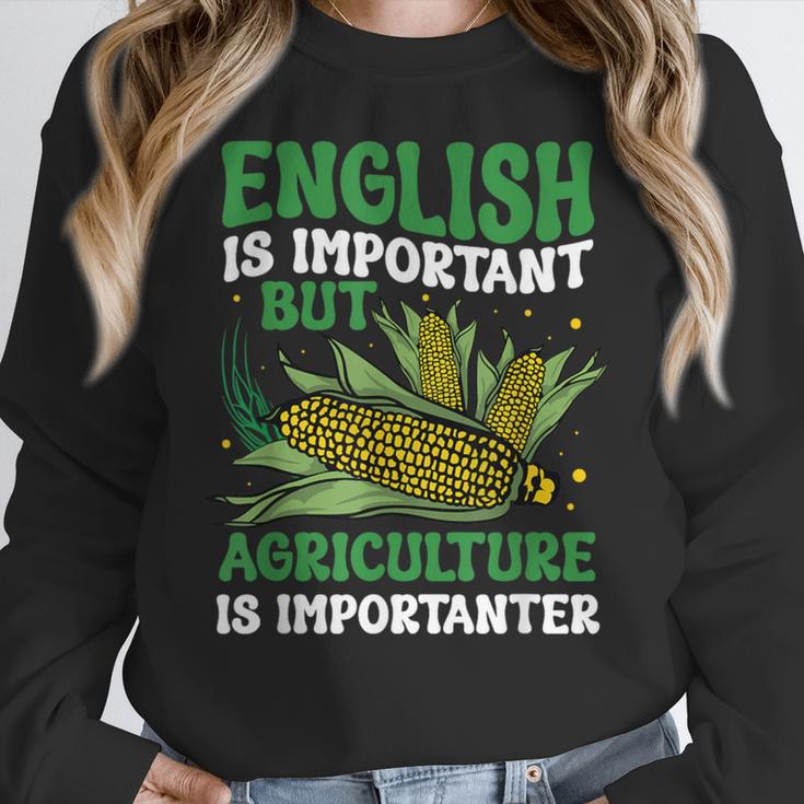 AG Teacher English Is Important But Agriculture Teacher Women Crewneck Sweatshirt, English Teacher Gifts, funny design AG Teacher English Is Important But Agriculture Teacher Women Crewneck Sweatshirt, English Teacher Gifts, funny design