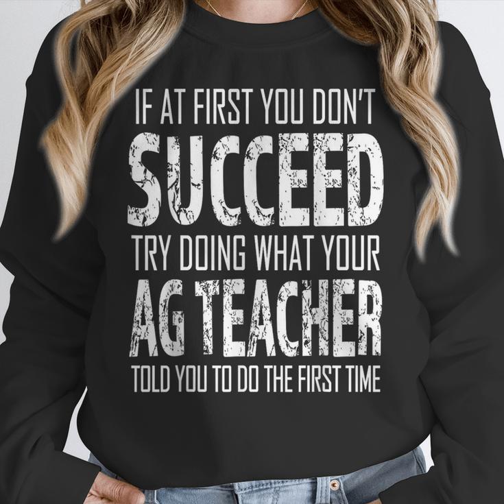 AG Teacher Shirt If At First You Don't Succeed Agriculture Women Crewneck Sweatshirt, funny design AG Teacher Shirt If At First You Don't Succeed Agriculture Women Crewneck Sweatshirt, funny design