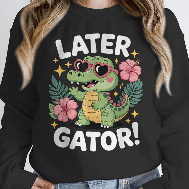 Alligator Later Gator Teacher Summer Last Day Fun Women Crewneck Sweatshirt, funny design Alligator Later Gator Teacher Summer Last Day Fun Women Crewneck Sweatshirt, funny design