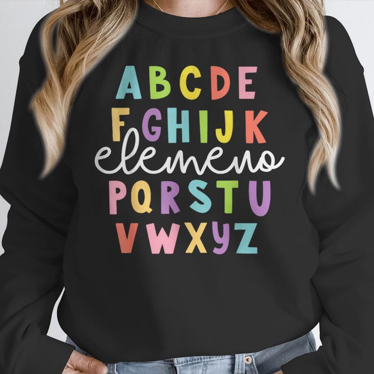 Alphabet ABC Elemeno Teacher Student Back To School Women Crewneck Sweatshirt, funny design Alphabet ABC Elemeno Teacher Student Back To School Women Crewneck Sweatshirt, funny design