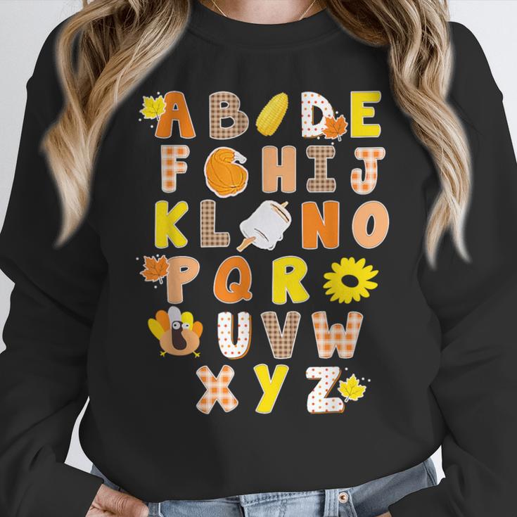 Alphabet Turkey Thanksgiving Costume Preschool Teacher Men Women Women Crewneck Sweatshirt, funny design Alphabet Turkey Thanksgiving Costume Preschool Teacher Men Women Women Crewneck Sweatshirt, funny design