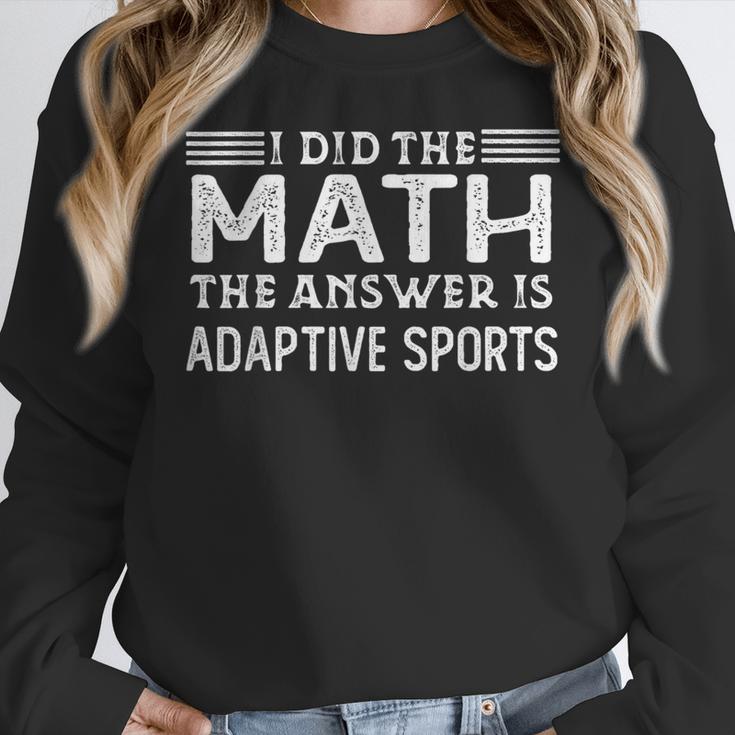 The Answer Is Adaptive Sports Math Teacher Student Men Women Kids Women Crewneck Sweatshirt, funny design