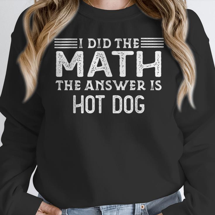 The Answer Is Hot Dog Math Teacher Student Women Crewneck Sweatshirt, funny design The Answer Is Hot Dog Math Teacher Student Women Crewneck Sweatshirt, funny design
