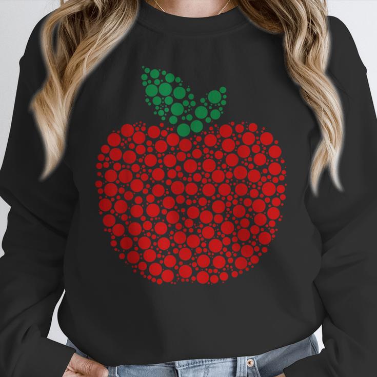 Apple Dot Pattern Art Teacher Appreciation Men Women Humor Women Crewneck Sweatshirt, funny design Apple Dot Pattern Art Teacher Appreciation Men Women Humor Women Crewneck Sweatshirt, funny design