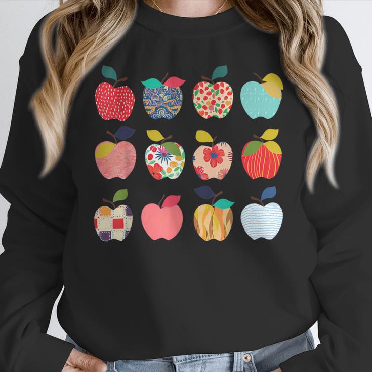 Art Apples Back To School For Teacher Student Women Crewneck Sweatshirt, funny design Art Apples Back To School For Teacher Student Women Crewneck Sweatshirt, funny design