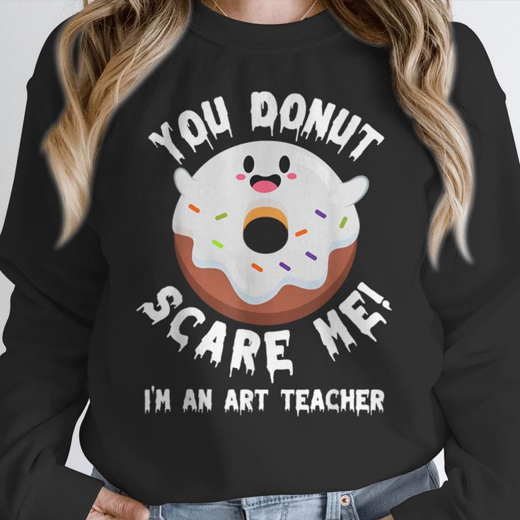 Art Teacher Halloween Donut Lover Costume Kawaii Monster Women Crewneck Sweatshirt, funny design