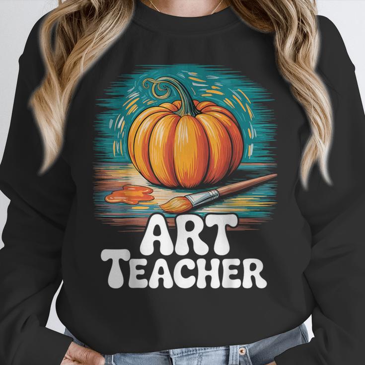 Art Teacher Pumpkin Painting Halloween Costume Women Crewneck Sweatshirt, funny design Art Teacher Pumpkin Painting Halloween Costume Women Crewneck Sweatshirt, funny design