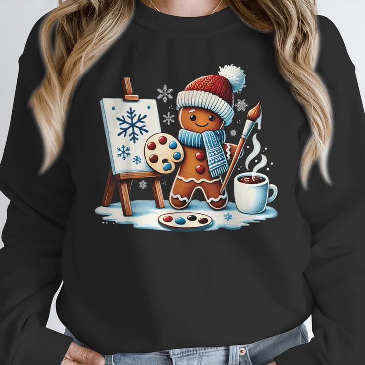 Artist Gingerbread Painter Art Teacher Student Christmas Women Crewneck Sweatshirt, funny design Artist Gingerbread Painter Art Teacher Student Christmas Women Crewneck Sweatshirt, funny design