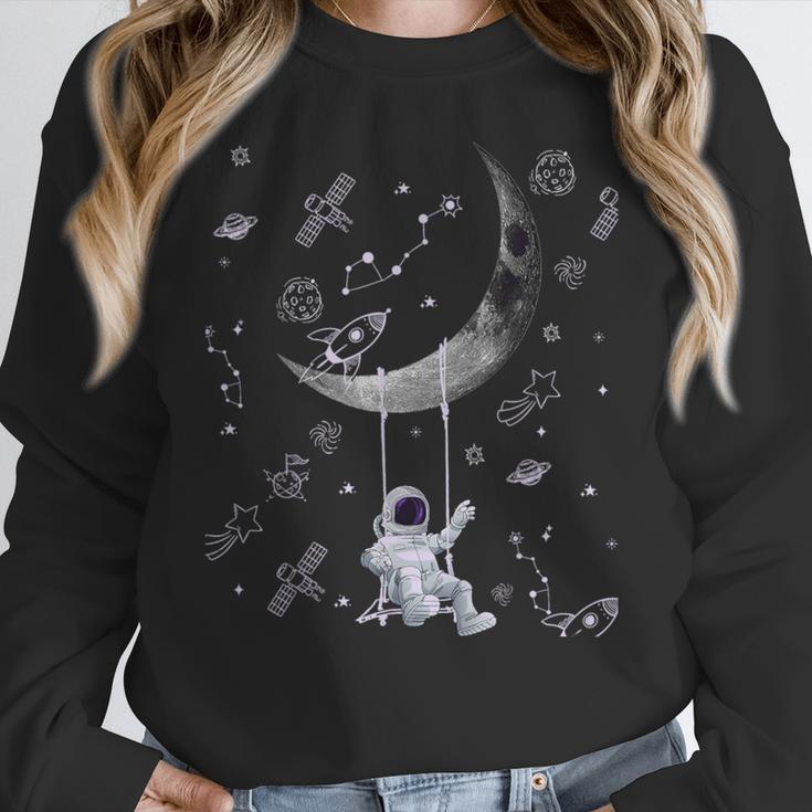 Astronaut Purple Moon Swing NASA Space Science Teacher Women Crewneck Sweatshirt, Science Teacher Gifts, funny design Astronaut Purple Moon Swing NASA Space Science Teacher Women Crewneck Sweatshirt, Science Teacher Gifts, funny design