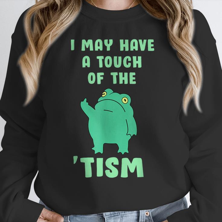 Autism Awareness Neurodiversity Teacher Frog I May Have A Touch Of The Tism Neurodivergent Small Women Crewneck Sweatshirt, funny design Autism Awareness Neurodiversity Teacher Frog I May Have A Touch Of The Tism Neurodivergent Small Women Crewneck Sweatshirt, funny design