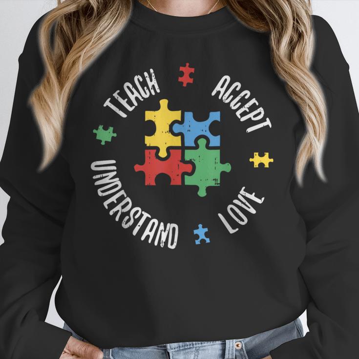Autism Awareness Teacher Shirt Teach Accept Understand Love Women Crewneck Sweatshirt, funny design Autism Awareness Teacher Shirt Teach Accept Understand Love Women Crewneck Sweatshirt, funny design