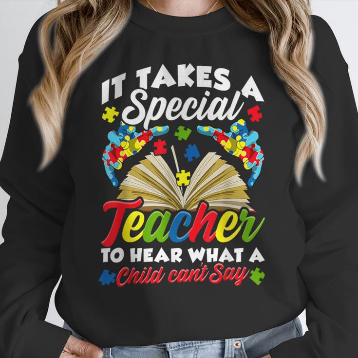 Autism Awareness Teacher Shirts It Takes A Special Teacher Women Crewneck Sweatshirt, funny design Autism Awareness Teacher Shirts It Takes A Special Teacher Women Crewneck Sweatshirt, funny design