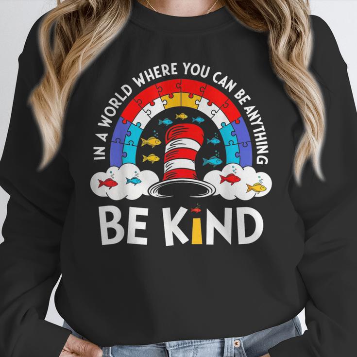 Autism Awareness For Teacher Why Fit In Doctor Cat Hat Cool Women Crewneck Sweatshirt, funny design Autism Awareness For Teacher Why Fit In Doctor Cat Hat Cool Women Crewneck Sweatshirt, funny design