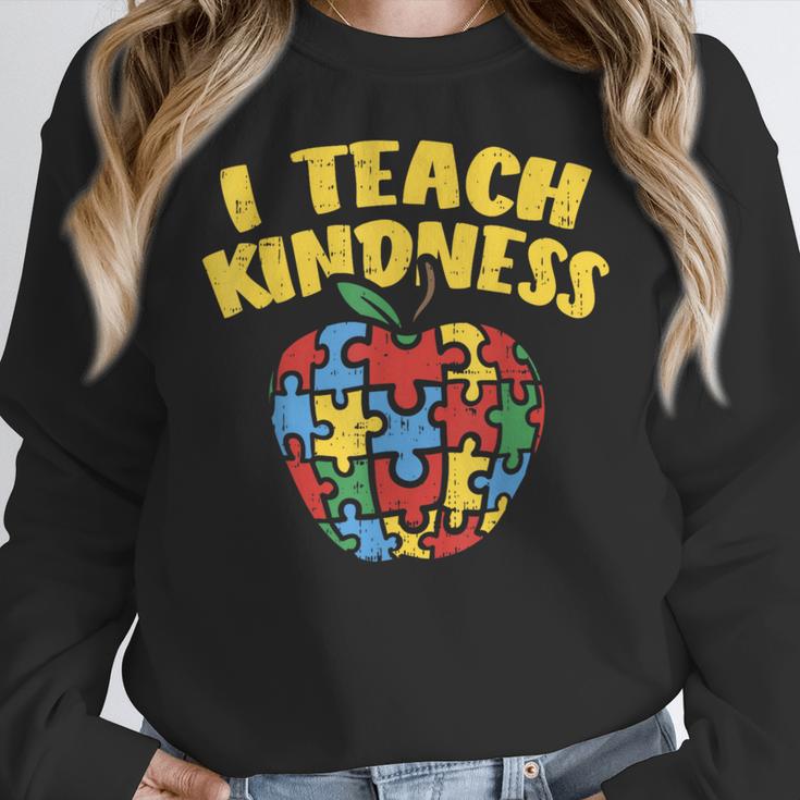 Autism Teacher Shirt I Teach Kindness Apple Puzzle Awareness Women Crewneck Sweatshirt, funny design Autism Teacher Shirt I Teach Kindness Apple Puzzle Awareness Women Crewneck Sweatshirt, funny design