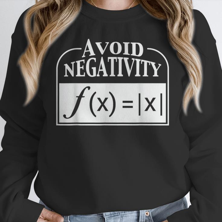 Avoid Negativity Math Teacher Women Crewneck Sweatshirt, funny design