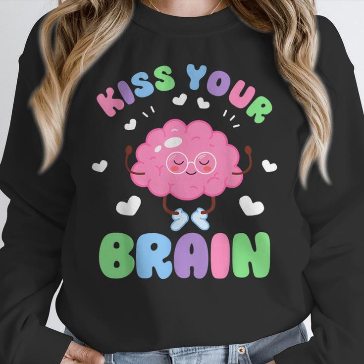 Back To School Kiss Your Brain Cute Teacher Appreciation Women Crewneck Sweatshirt, funny design Back To School Kiss Your Brain Cute Teacher Appreciation Women Crewneck Sweatshirt, funny design