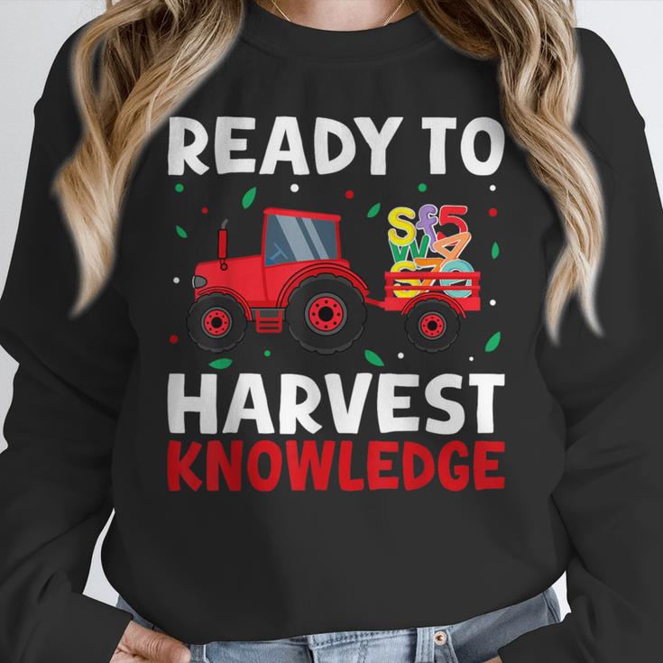 Back To School Teacher Farming Tractor Farmer Kids 100th Day Women Crewneck Sweatshirt, funny design Back To School Teacher Farming Tractor Farmer Kids 100th Day Women Crewneck Sweatshirt, funny design