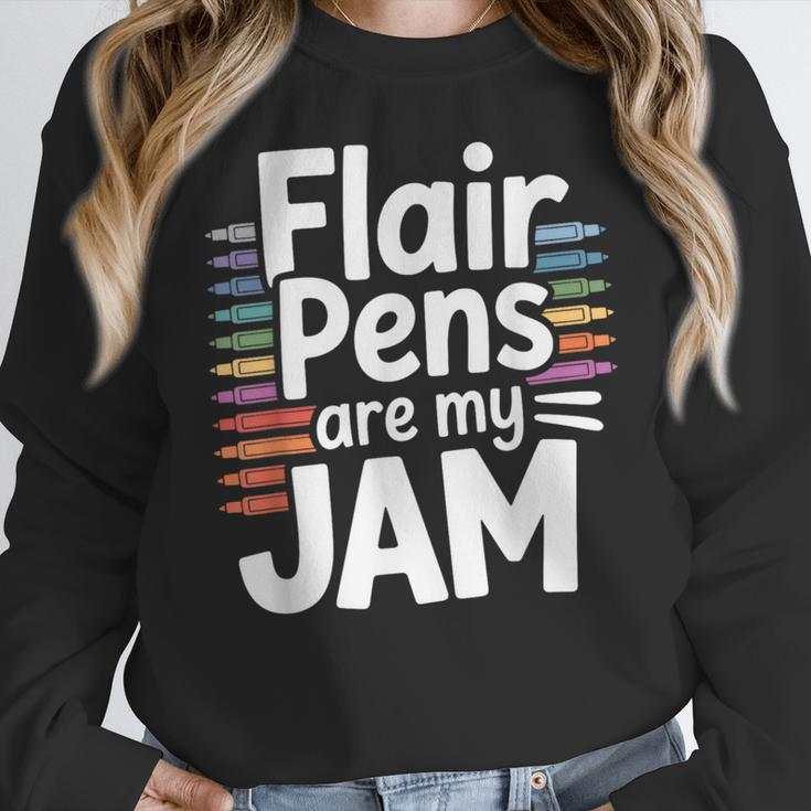 Back To School Teacher Flair Pens Are My Jam Women Crewneck Sweatshirt, funny design Back To School Teacher Flair Pens Are My Jam Women Crewneck Sweatshirt, funny design