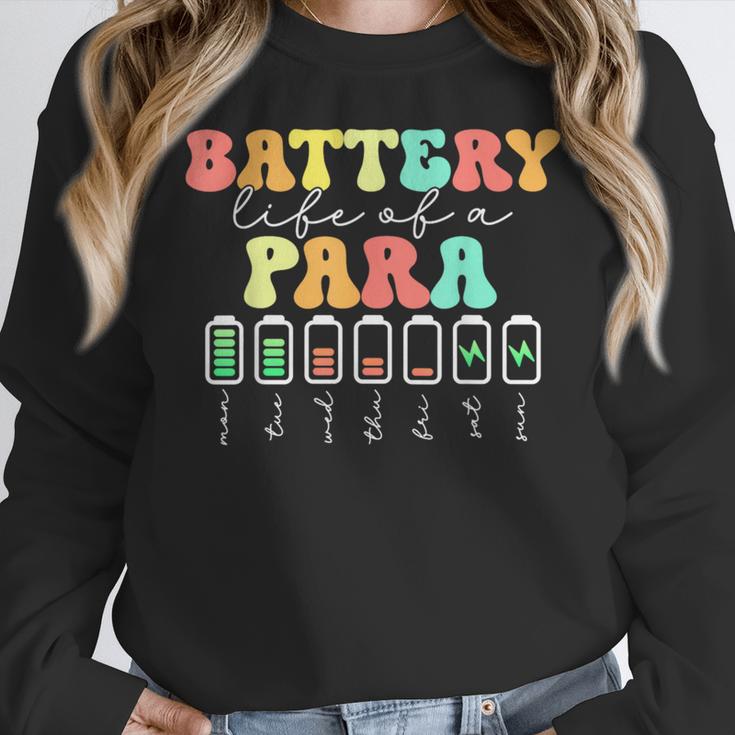 Battery Life Of A Para SPED Parapro Teacher Squad Women Crewneck Sweatshirt, funny design