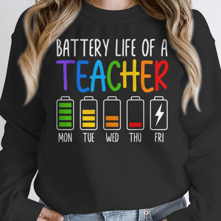 Battery Life Of A Teacher School Teacher Appreciation Women Crewneck Sweatshirt, funny design Battery Life Of A Teacher School Teacher Appreciation Women Crewneck Sweatshirt, funny design