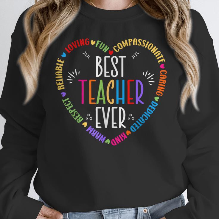 Best Teacher Ever Teacher Motivational Appreciation Women Crewneck Sweatshirt, funny design