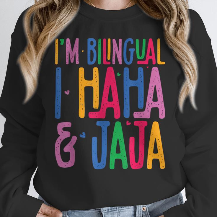 I Am Bilingual I Haha And Jaja Latina Latino Spanish Teacher Women Crewneck Sweatshirt, funny design I Am Bilingual I Haha And Jaja Latina Latino Spanish Teacher Women Crewneck Sweatshirt, funny design