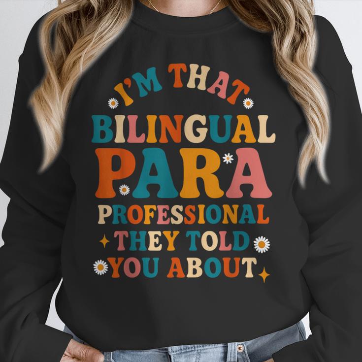 Bilingual Paraeducator Paraprofessional Parapro Teachers Women Crewneck Sweatshirt, funny design Bilingual Paraeducator Paraprofessional Parapro Teachers Women Crewneck Sweatshirt, funny design