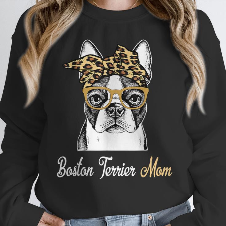 Birthday And Mother's Day -Boston Terrier Mom Women Crewneck Sweatshirt, Mom Gifts, funny design