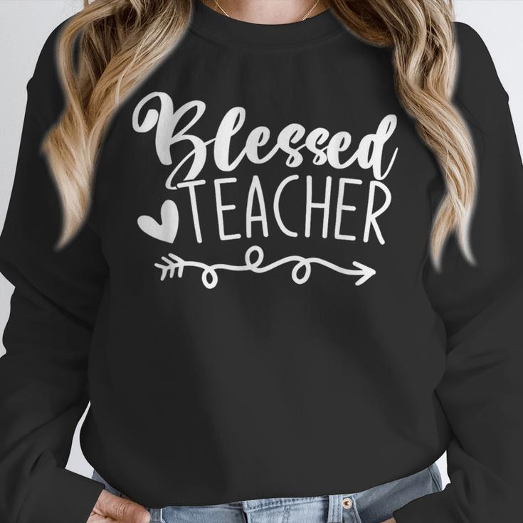 Blessed Teacher For Men Women Kids Women Crewneck Sweatshirt, funny design Blessed Teacher For Men Women Kids Women Crewneck Sweatshirt, funny design