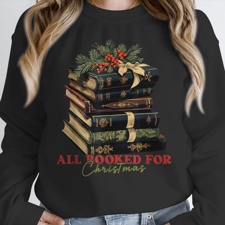 All Booked For Christmas Christmas Book Tree For Teacher For Men Women Kids Women Crewneck Sweatshirt, funny design All Booked For Christmas Christmas Book Tree For Teacher For Men Women Kids Women Crewneck Sweatshirt, funny design