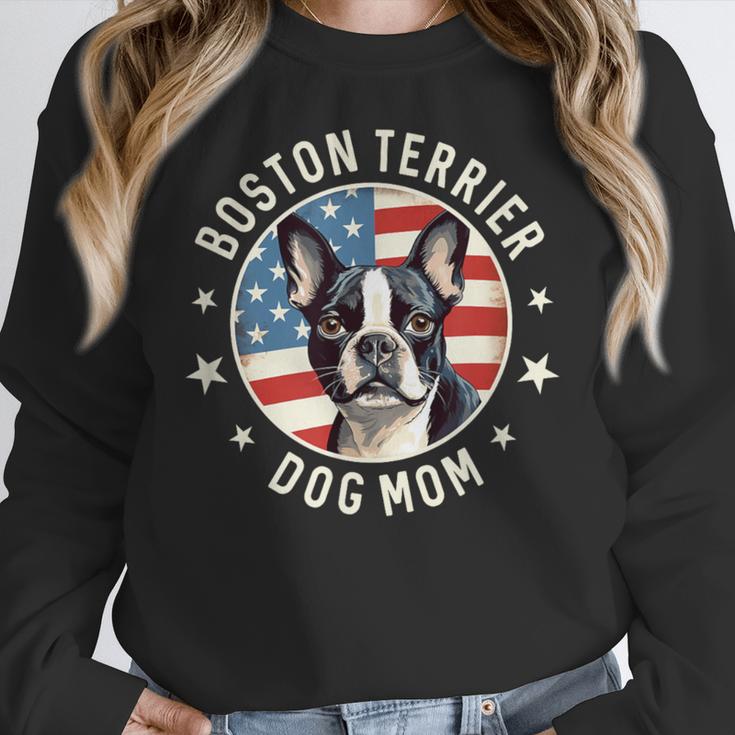 Boston Bull Terrier Women Boston Terrier Dog Mom Women Crewneck Sweatshirt, Mom Gifts, Boston Terrier Mom Gifts, funny design