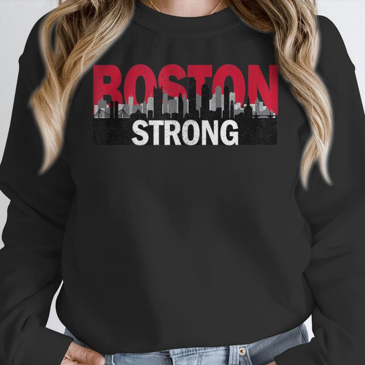 Boston Strong Logo Vintage Boston City Skyline Women Crewneck Sweatshirt, funny design