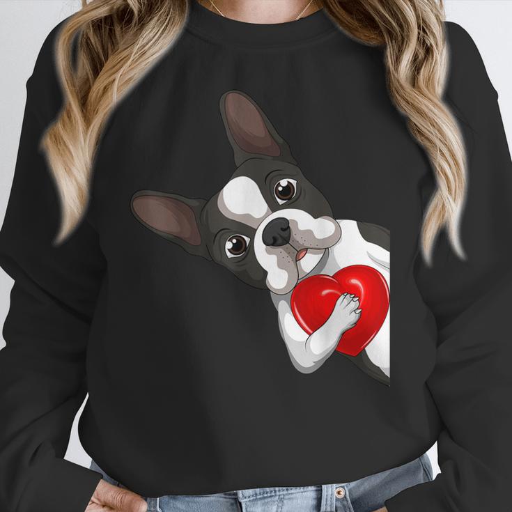 Boston Terrier Bostie Dog Kids Women Girls Women Crewneck Sweatshirt, funny design