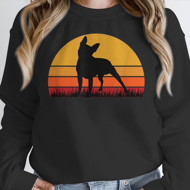 Boston Terrier Bostie Sunset Retro Dog Pet Mom Dad Women Crewneck Sweatshirt, Mom Gifts, Boston Terrier Dad Gifts, Boston Terrier Mom Gifts, funny design
