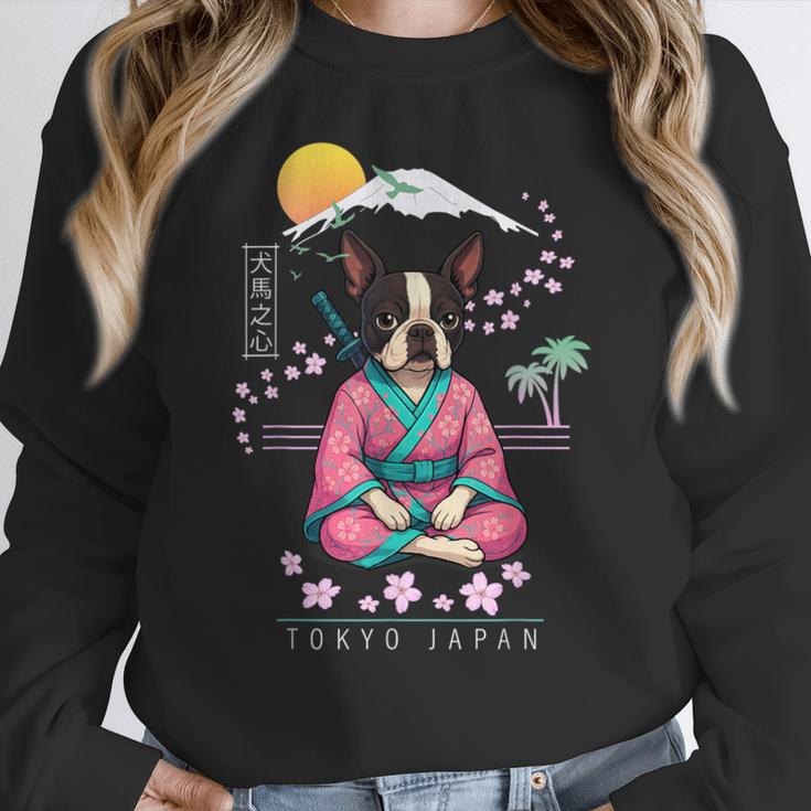 Boston Terrier Boston Bull Terrier Women Crewneck Sweatshirt, funny design