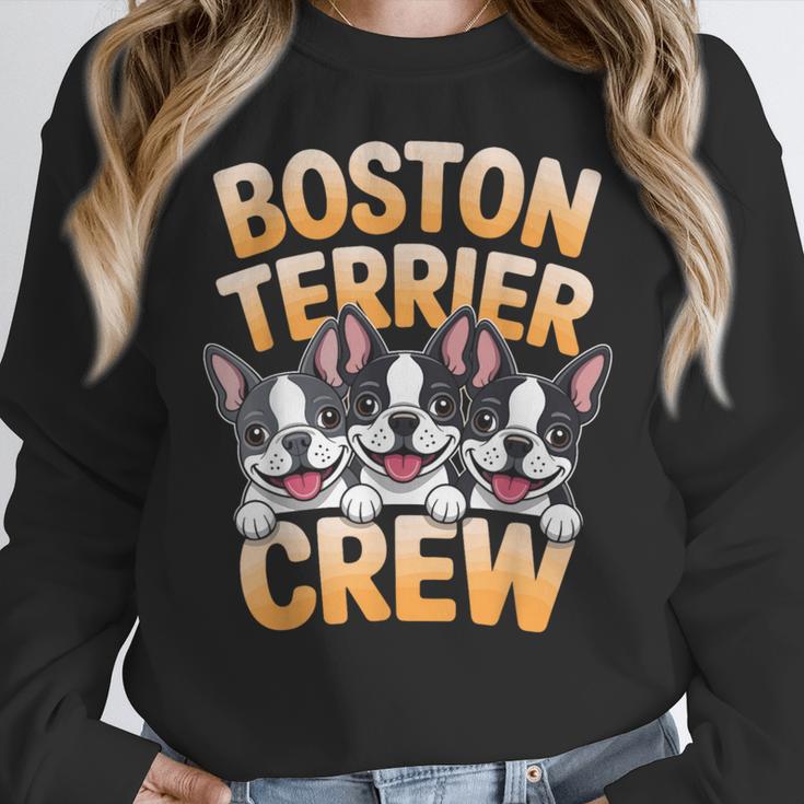 Boston Terrier Crew Cartoon For Dog Owner Pet Boston Terrier Women Crewneck Sweatshirt, funny design