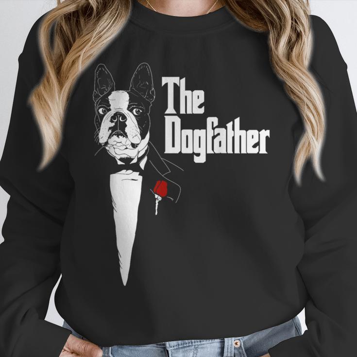 Boston Terrier Dad The DogFather Shirt Boston Terrier Women Crewneck Sweatshirt, Boston Terrier Dad Gifts, funny design