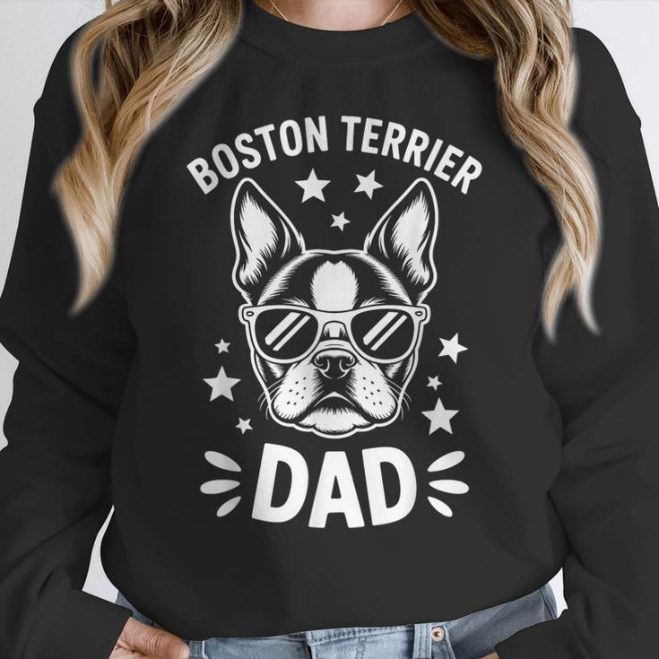 Boston Terrier Dad Boston Terrier Women Crewneck Sweatshirt, Boston Terrier Dad Gifts, funny design