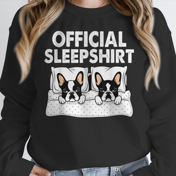 Boston Terrier Dog Official Sleep Pajamas Nightgown Women Crewneck Sweatshirt, funny design