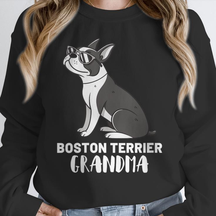 Boston Terrier Dog Owner Grandma Women Crewneck Sweatshirt, funny design
