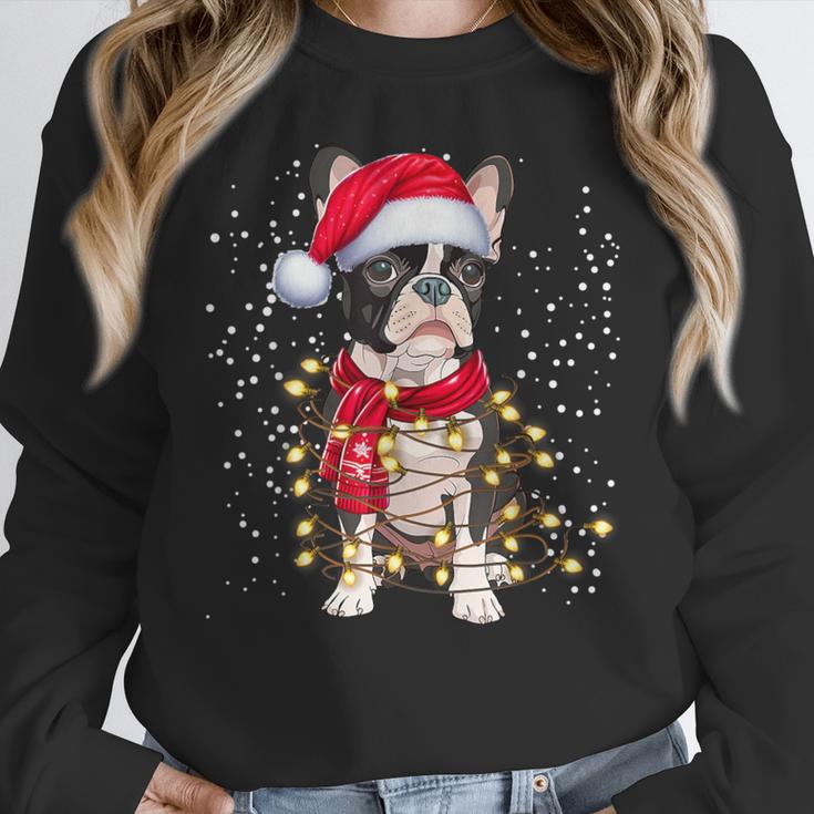 Boston Terrier Dog Ugly Christmas Dog Xmas For Men Women Kids Women Crewneck Sweatshirt, Boston Terrier Christmas Gifts, funny design