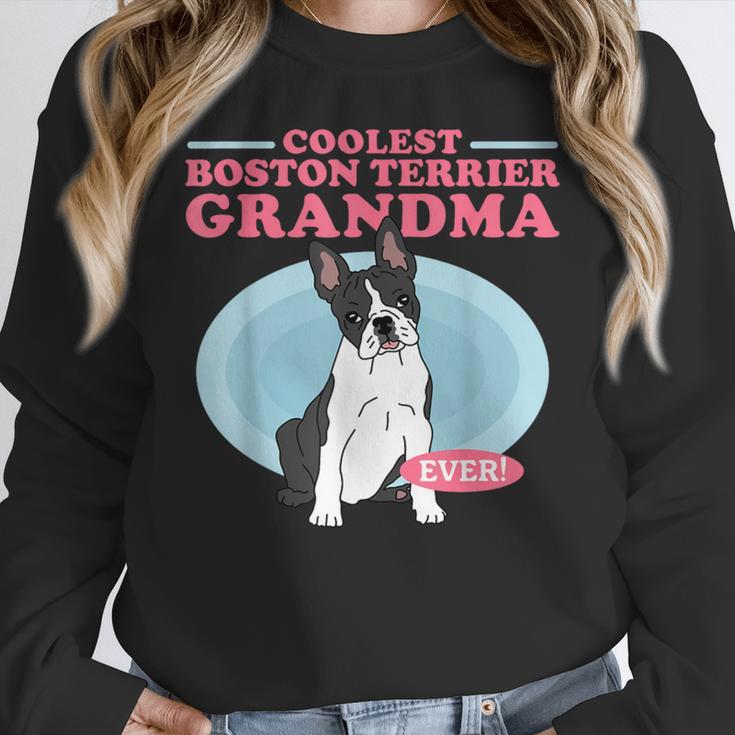 Boston Terrier Grandma Bostie Dog Owner Boston Terrier Men Women Women Crewneck Sweatshirt, funny design