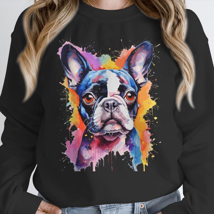 Boston Terrier Lover Pop Art Color Boston Terrier Dog For Men Women Girls Kids Women Crewneck Sweatshirt, funny design