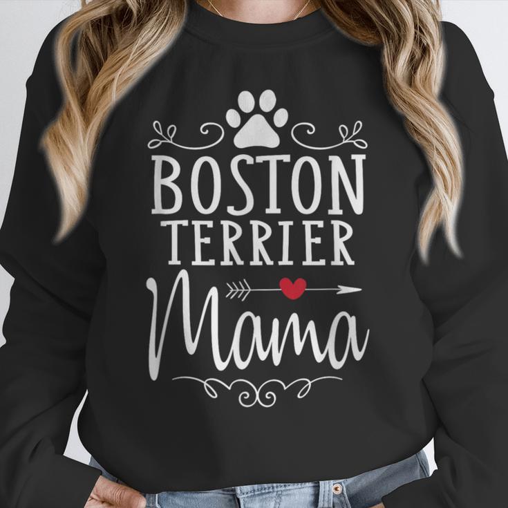 Boston Terrier Mama Boston Terrier Lover Shirt Women Crewneck Sweatshirt, funny design