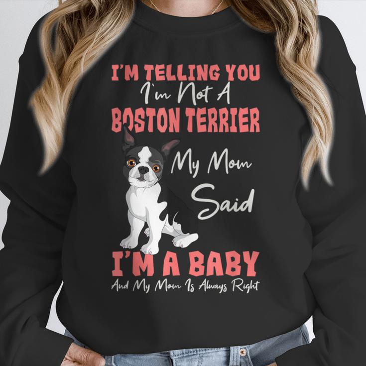 Boston Terrier Mom American Gentleman Dog Lover Mother's Day Women Crewneck Sweatshirt, Mom Gifts, Boston Terrier Mom Gifts, American Boston Terrier Gifts, funny design